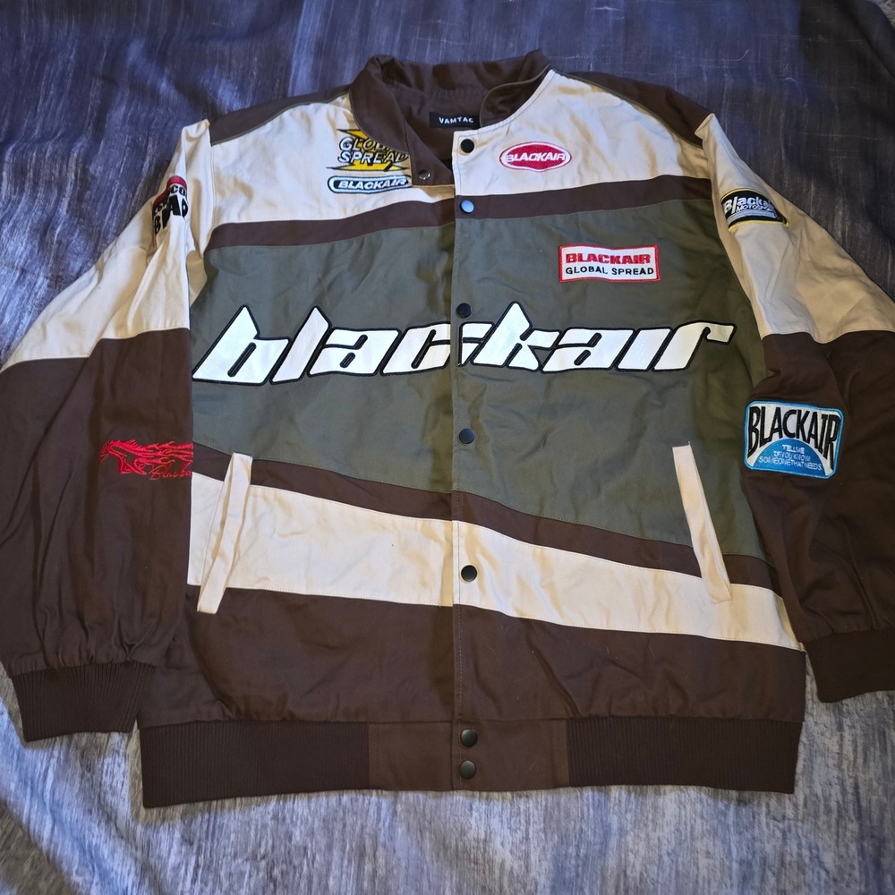 Vamtac Mens Varsity Baseball Jacket Bomber Cotton Racing Coats Streetwear Large